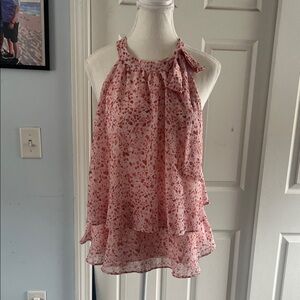 Express Pink Floral Halter Blouse